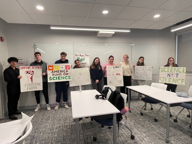 Class made Protest Posters for Stand up for Science in Providence